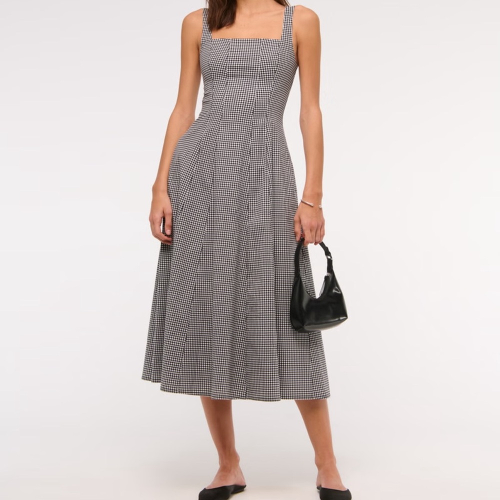 New Abercrombie Fitch Mila Black and White Checkered Dress Small